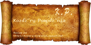 Kozáry Pompónia névjegykártya